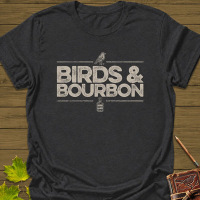 Birds & Bourbon T-Shirt - Bird Graphic Tee - Gift for Bird Lovers - Unisex