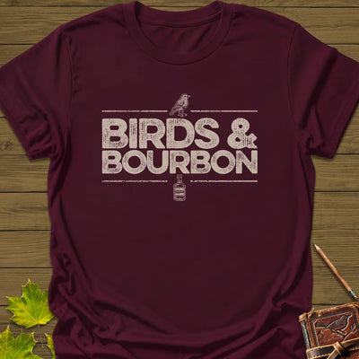 Birds & Bourbon T-Shirt - Bird Graphic Tee - Gift for Bird Lovers - Unisex