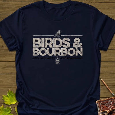 Birds & Bourbon T-Shirt - Bird Graphic Tee - Gift for Bird Lovers - Unisex