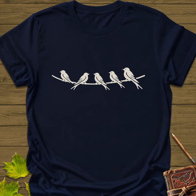 Elegant Perch T-Shirt - Bird Graphic Tee - Gift for Bird Lovers - Unisex