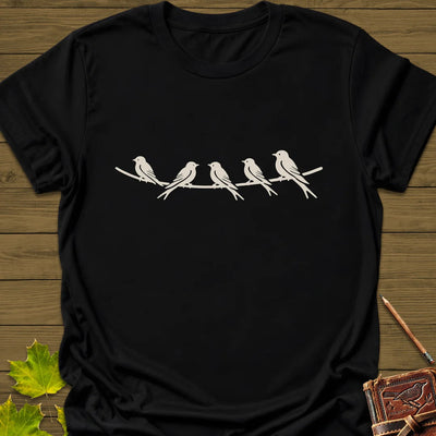 Elegant Perch T-Shirt - Bird Graphic Tee - Gift for Bird Lovers - Unisex