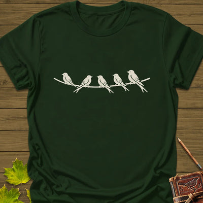 Elegant Perch T-Shirt - Bird Graphic Tee - Gift for Bird Lovers - Unisex