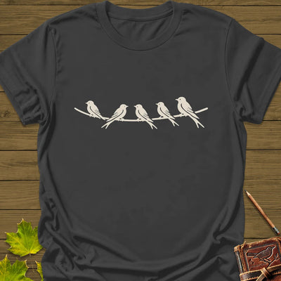 Elegant Perch T-Shirt - Bird Graphic Tee - Gift for Bird Lovers - Unisex