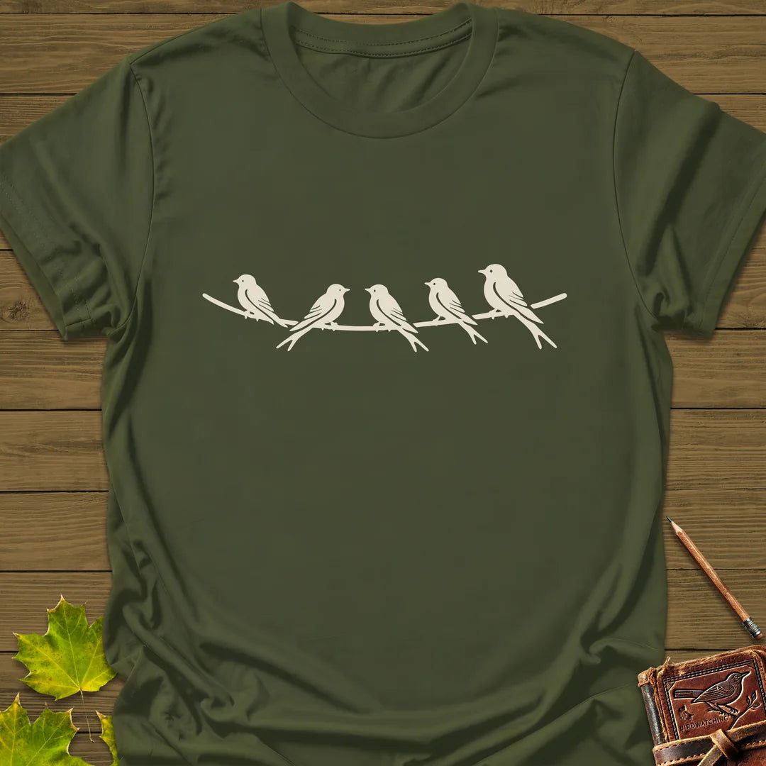Elegant Perch T-Shirt - Bird Graphic Tee - Gift for Bird Lovers - Unisex