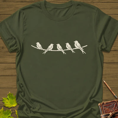 Elegant Perch T-Shirt - Bird Graphic Tee - Gift for Bird Lovers - Unisex