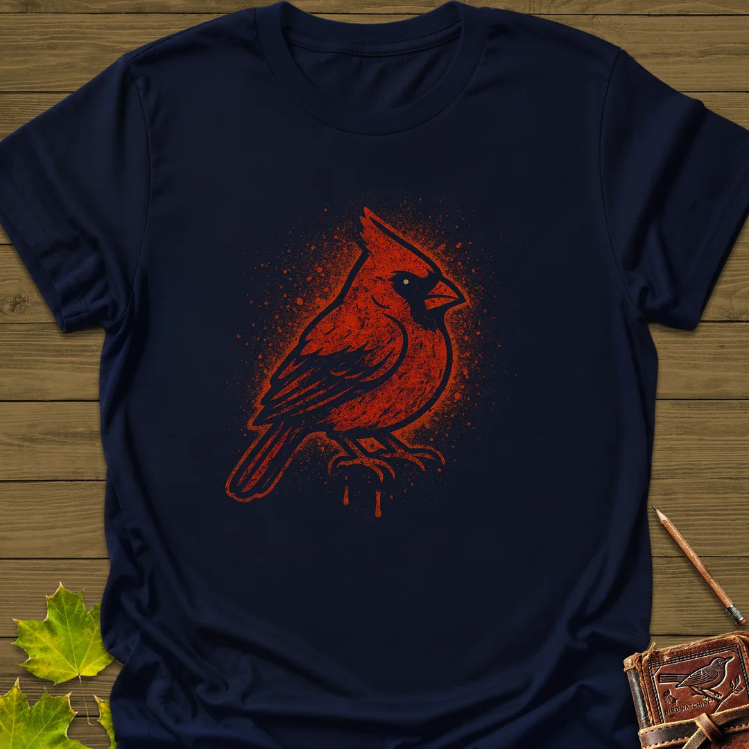 Northern Cardinal Art T-Shirt - Bird Graphic Tee - Gift for Bird Lovers - Unisex