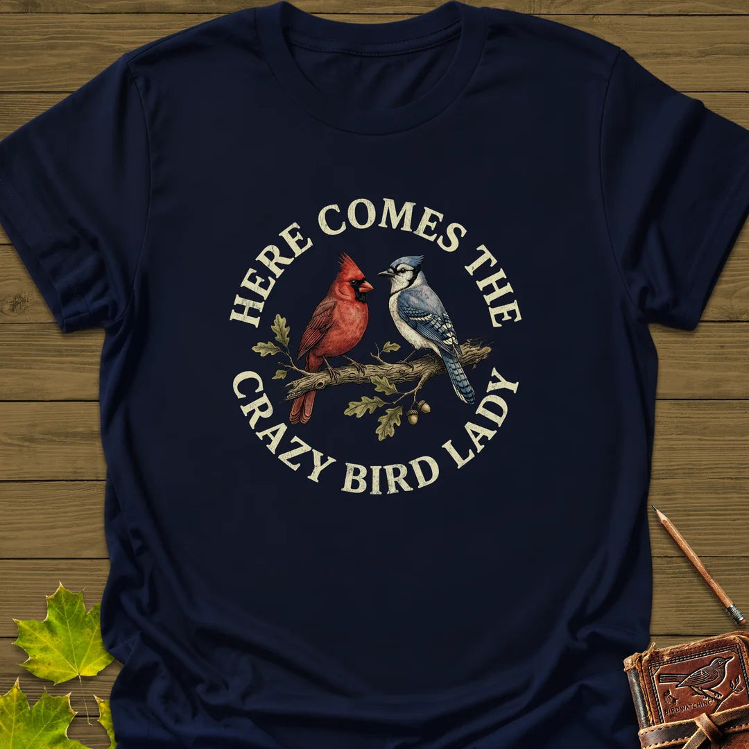 Crazy Bird Lady T-Shirt - Graphic Tee - Gift for Bird Lovers - Unisex