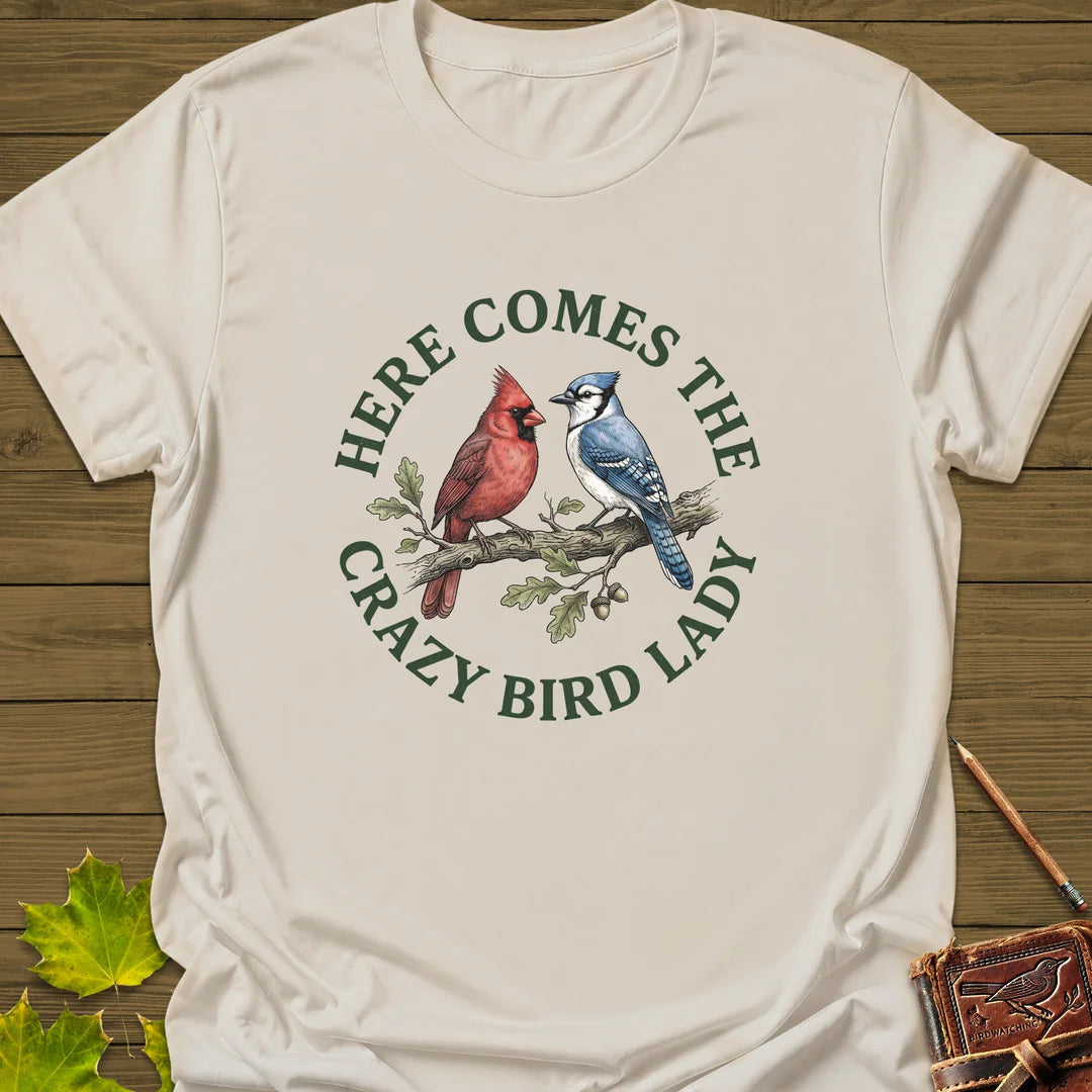 Crazy Bird Lady T-Shirt - Graphic Tee - Gift for Bird Lovers - Unisex