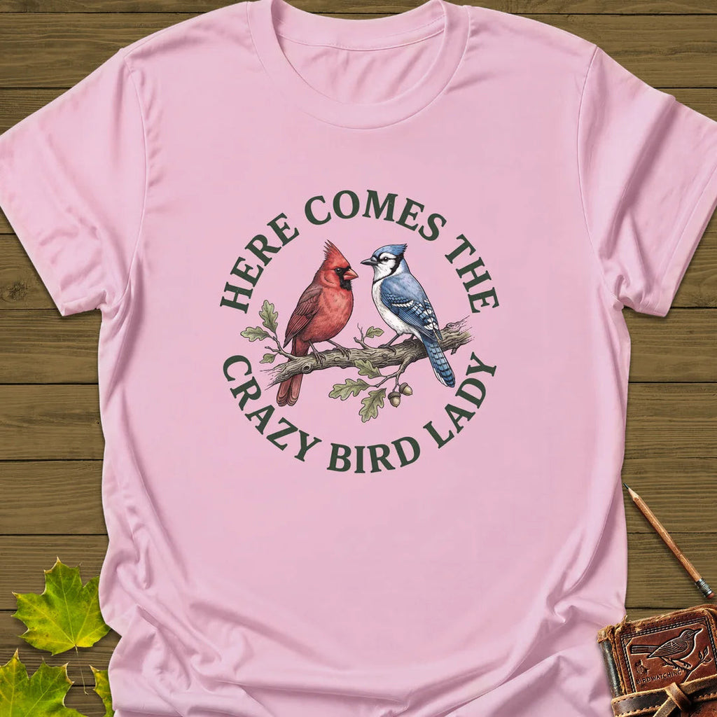 Crazy Bird Lady T-Shirt - Graphic Tee - Gift for Bird Lovers - Unisex