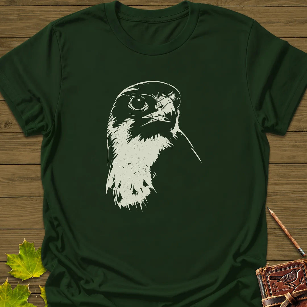 Falcon's Gaze T-Shirt - Bird Graphic Tee - Gift for Bird Lovers - Unisex