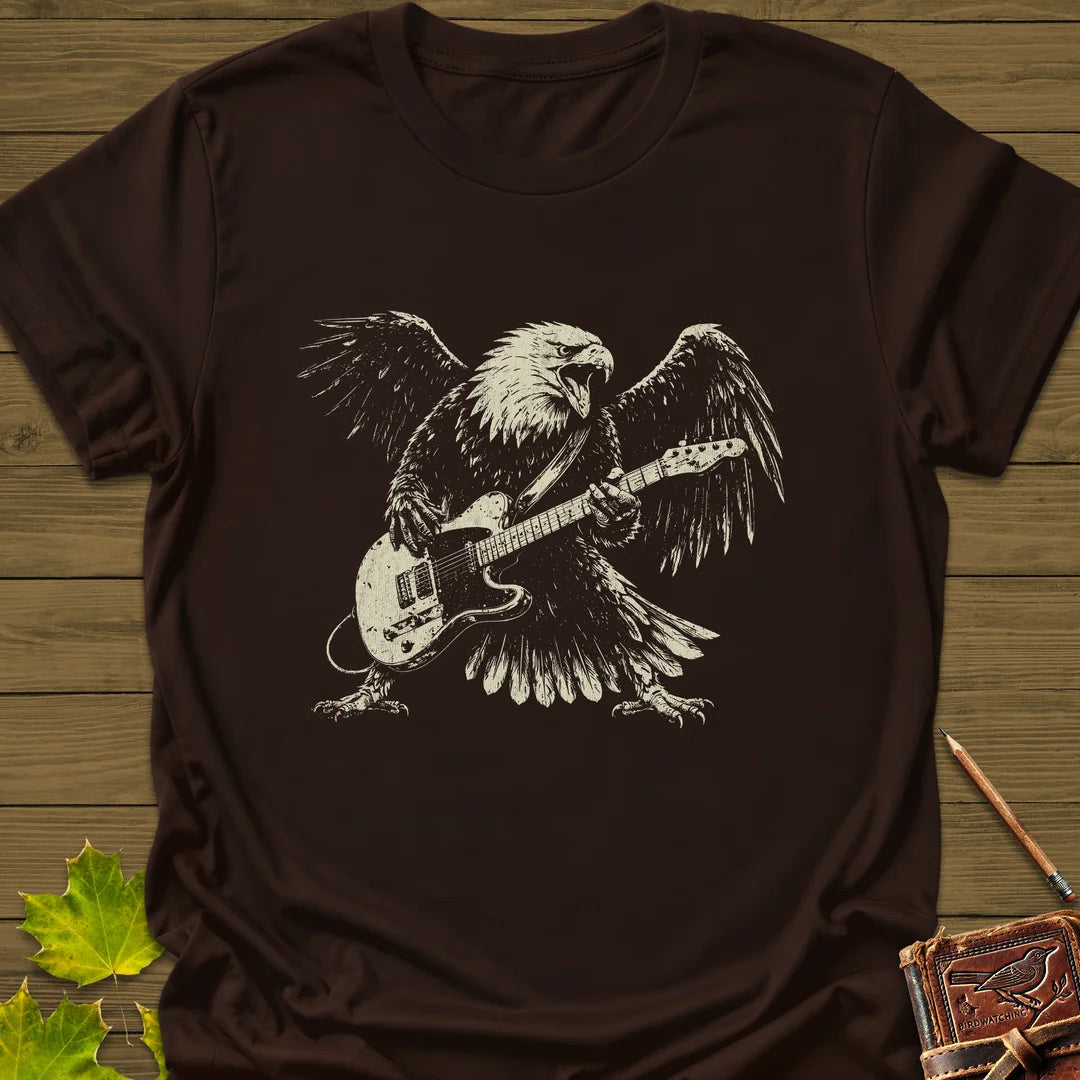 Eagle Guitar Hero T-Shirt - Bird Graphic Tee - Gift for Bird Lovers - Unisex