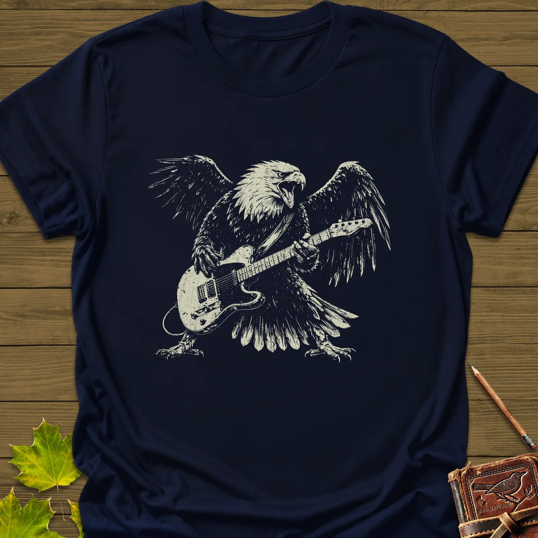 Eagle Guitar Hero T-Shirt - Bird Graphic Tee - Gift for Bird Lovers - Unisex