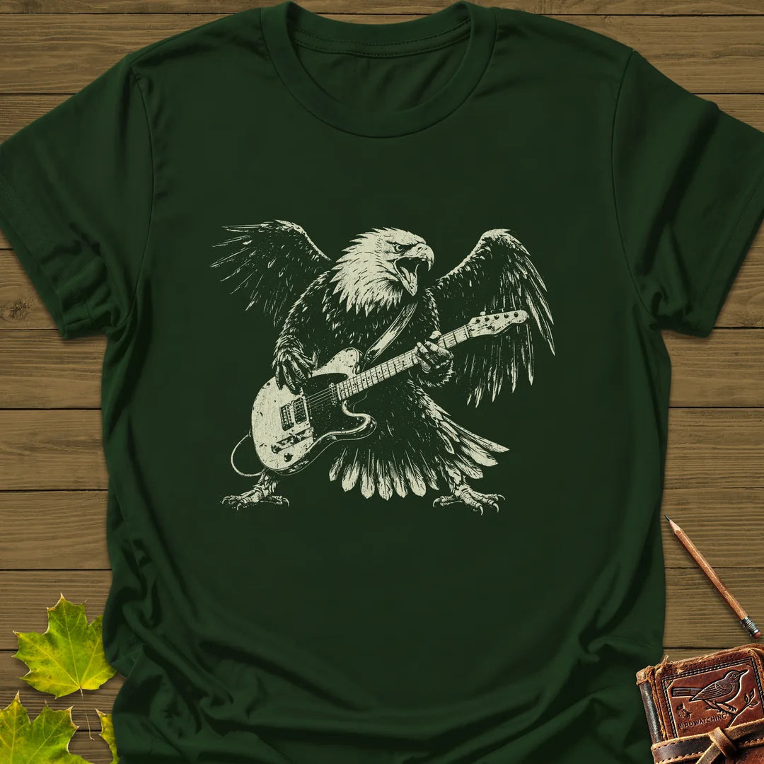 Eagle Guitar Hero T-Shirt - Bird Graphic Tee - Gift for Bird Lovers - Unisex