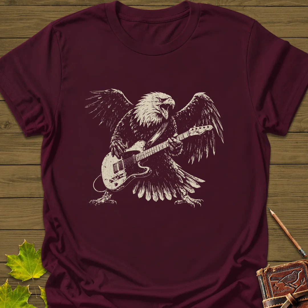 Eagle Guitar Hero T-Shirt - Bird Graphic Tee - Gift for Bird Lovers - Unisex