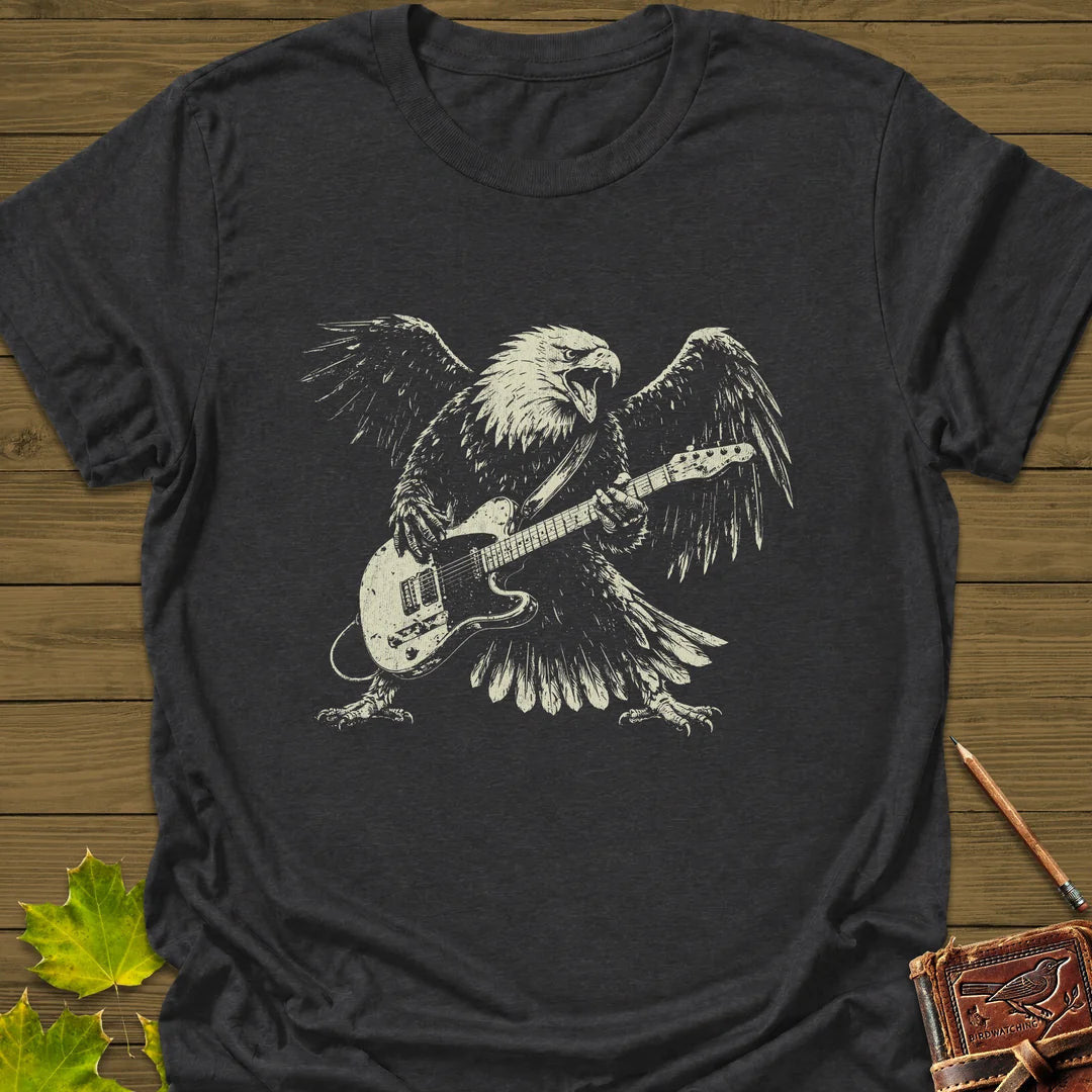 Eagle Guitar Hero T-Shirt - Bird Graphic Tee - Gift for Bird Lovers - Unisex