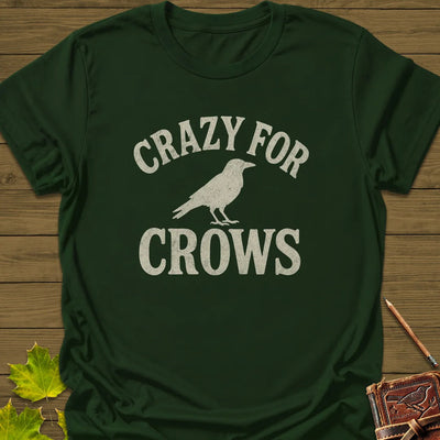 Crazy For Crows T-Shirt - Bird Graphic Tee - Gift for Bird Lovers - Unisex