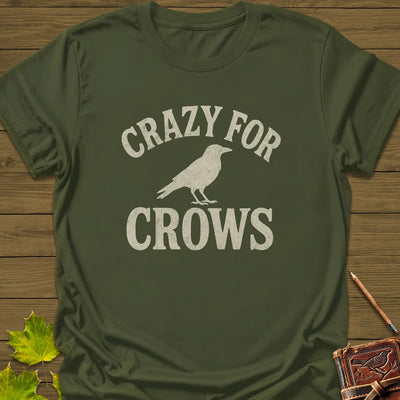 Crazy For Crows T-Shirt - Bird Graphic Tee - Gift for Bird Lovers - Unisex