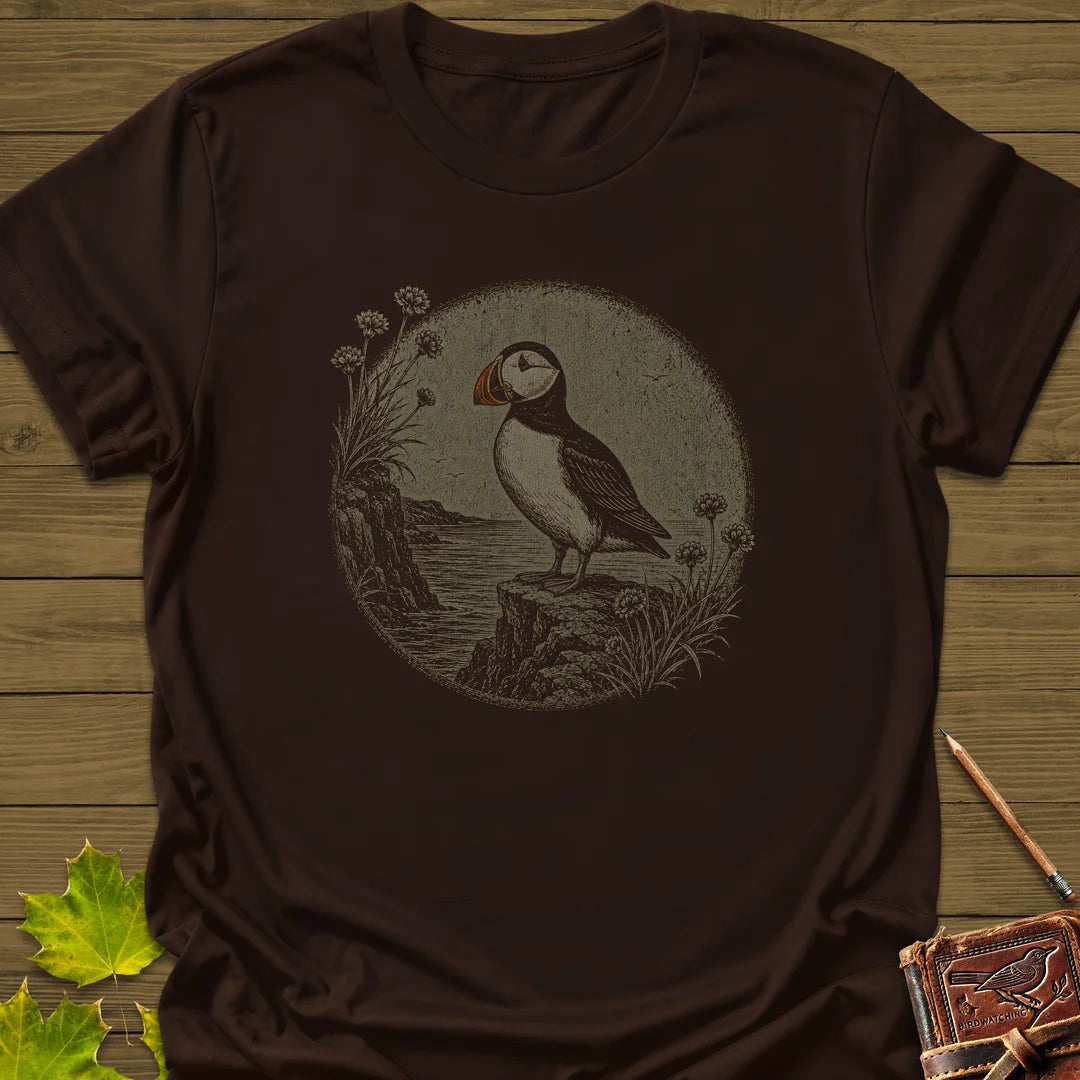Cliff Puffin T-Shirt - Bird Graphic Tee - Gift for Bird Lovers - Unisex