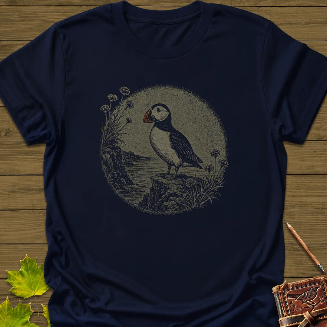 Cliff Puffin T-Shirt - Bird Graphic Tee - Gift for Bird Lovers - Unisex