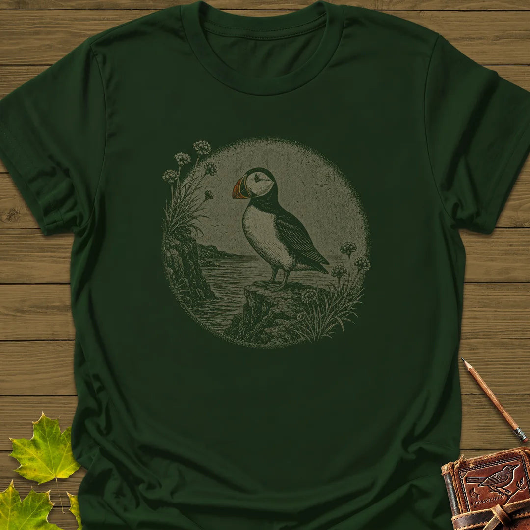 Cliff Puffin T-Shirt - Bird Graphic Tee - Gift for Bird Lovers - Unisex