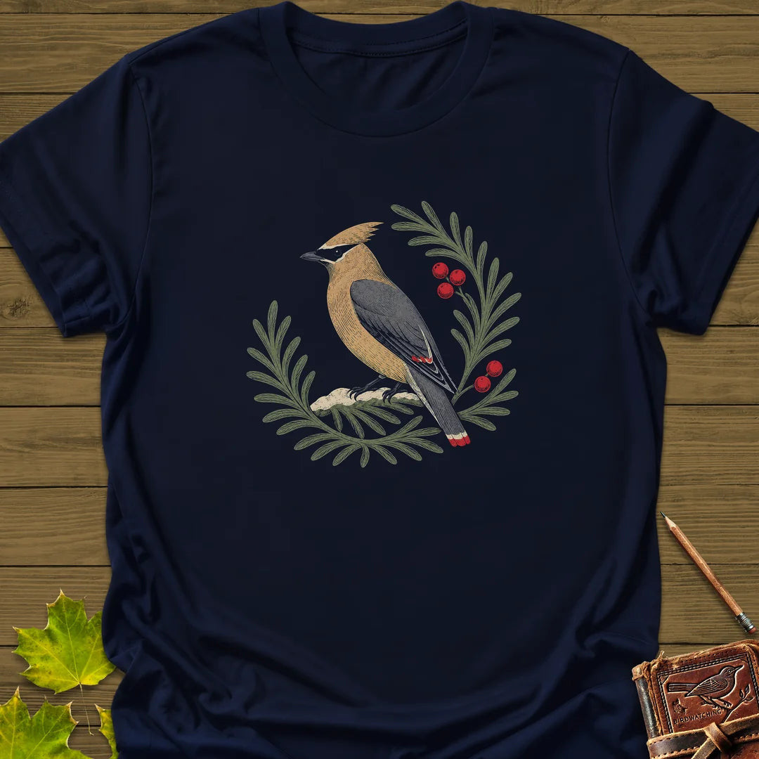 Berries And Branches T-Shirt - Bird Graphic Tee - Gift for Bird Lovers - Unisex