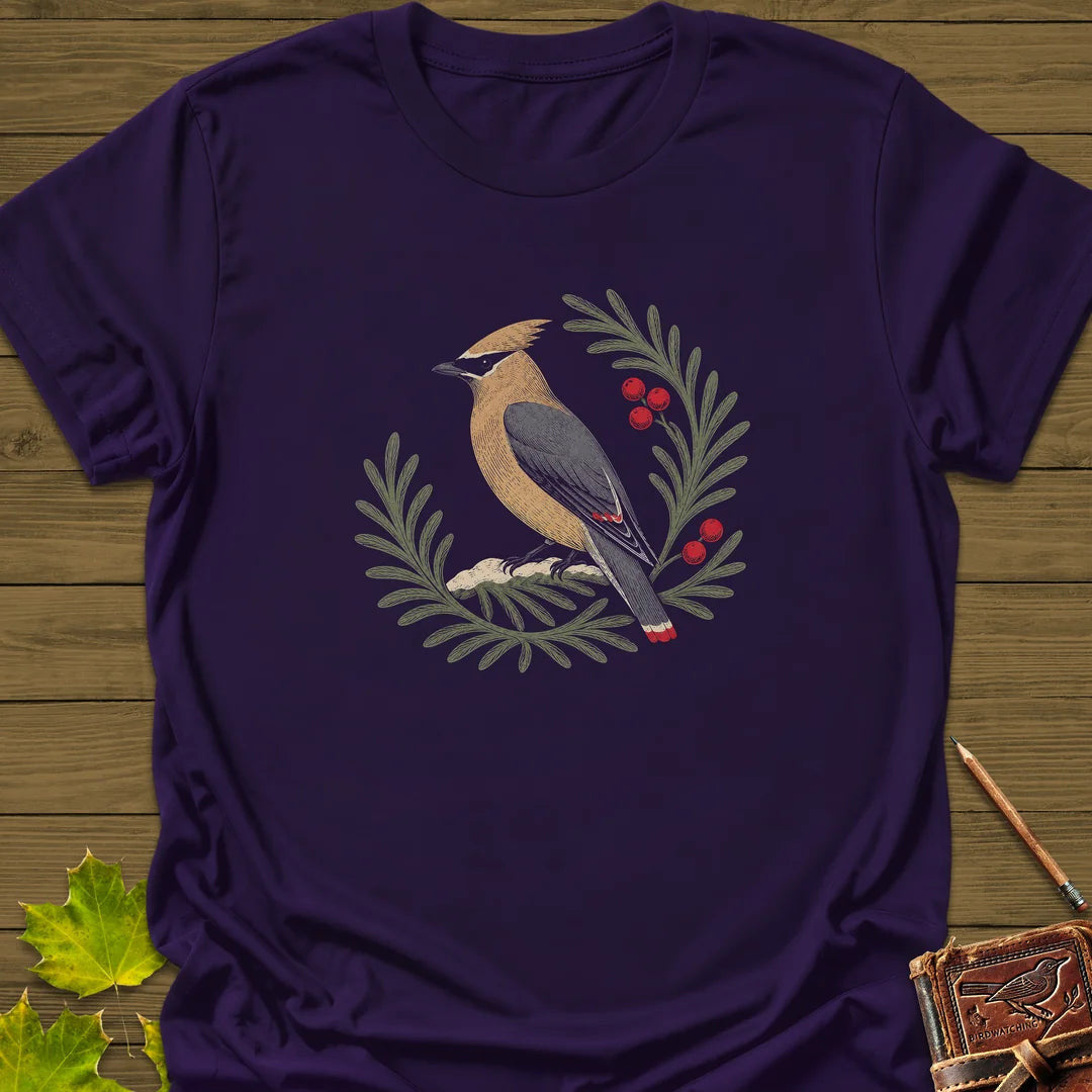 Berries And Branches T-Shirt - Bird Graphic Tee - Gift for Bird Lovers - Unisex