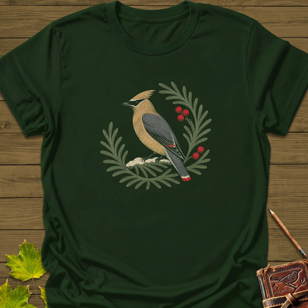 Berries And Branches T-Shirt - Bird Graphic Tee - Gift for Bird Lovers - Unisex