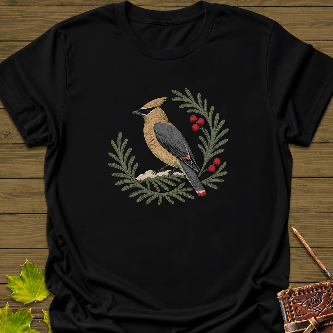 Berries And Branches T-Shirt - Bird Graphic Tee - Gift for Bird Lovers - Unisex