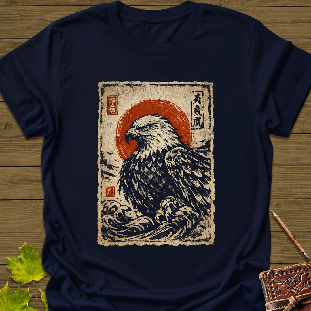 Eagle Japanese Art T-Shirt - Bird Graphic Tee - Gift for Bird Lovers - Unisex