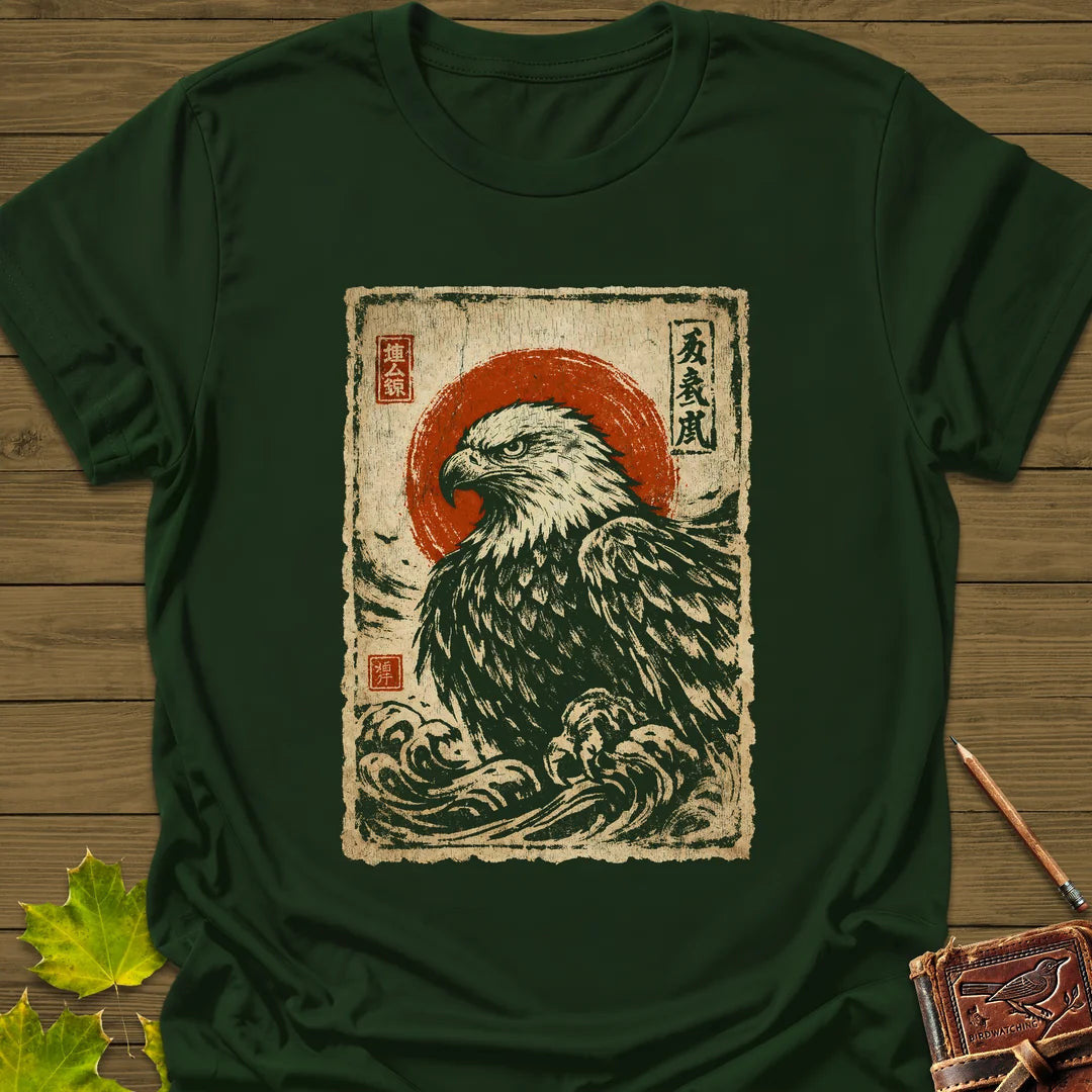 Eagle Japanese Art T-Shirt - Bird Graphic Tee - Gift for Bird Lovers - Unisex