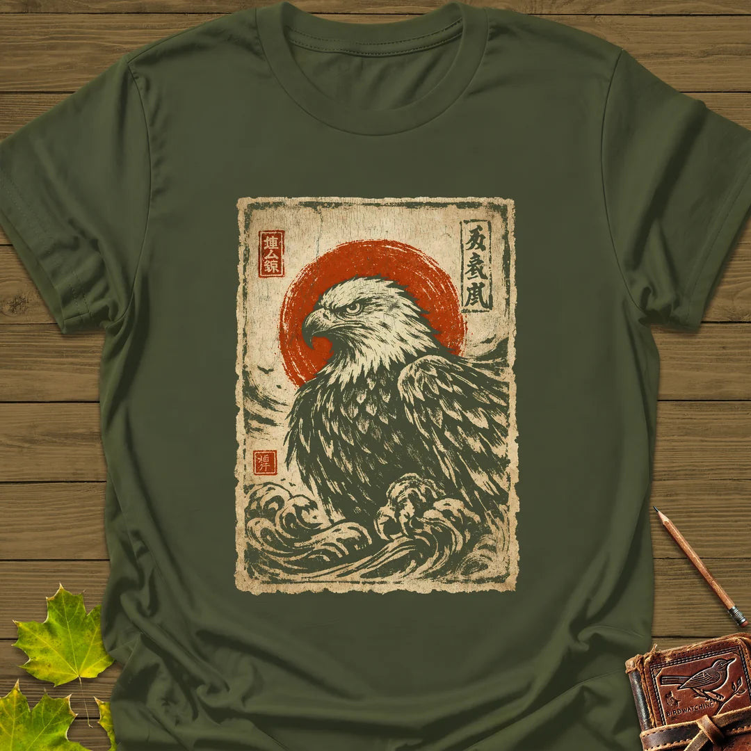 Eagle Japanese Art T-Shirt - Bird Graphic Tee - Gift for Bird Lovers - Unisex