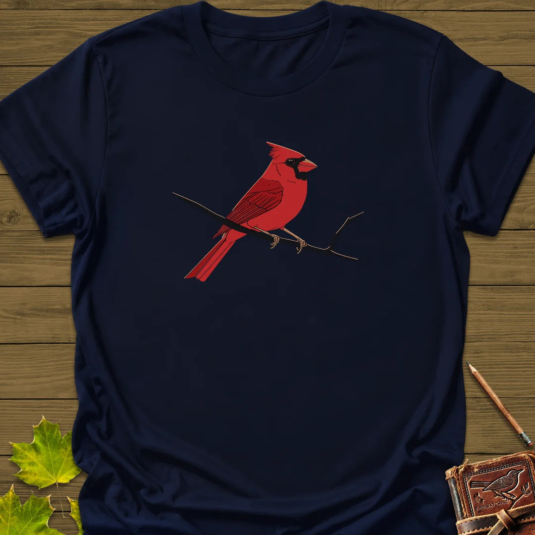 Crimson Perch T-Shirt - Bird Graphic Tee - Gift for Bird Lovers - Unisex