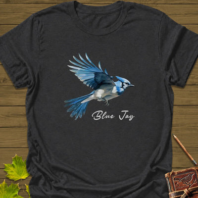 Flying Blue Jay T-Shirt - Bird Graphic Tee - Gift for Bird Lovers - Unisex