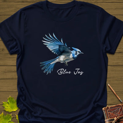Flying Blue Jay T-Shirt - Bird Graphic Tee - Gift for Bird Lovers - Unisex