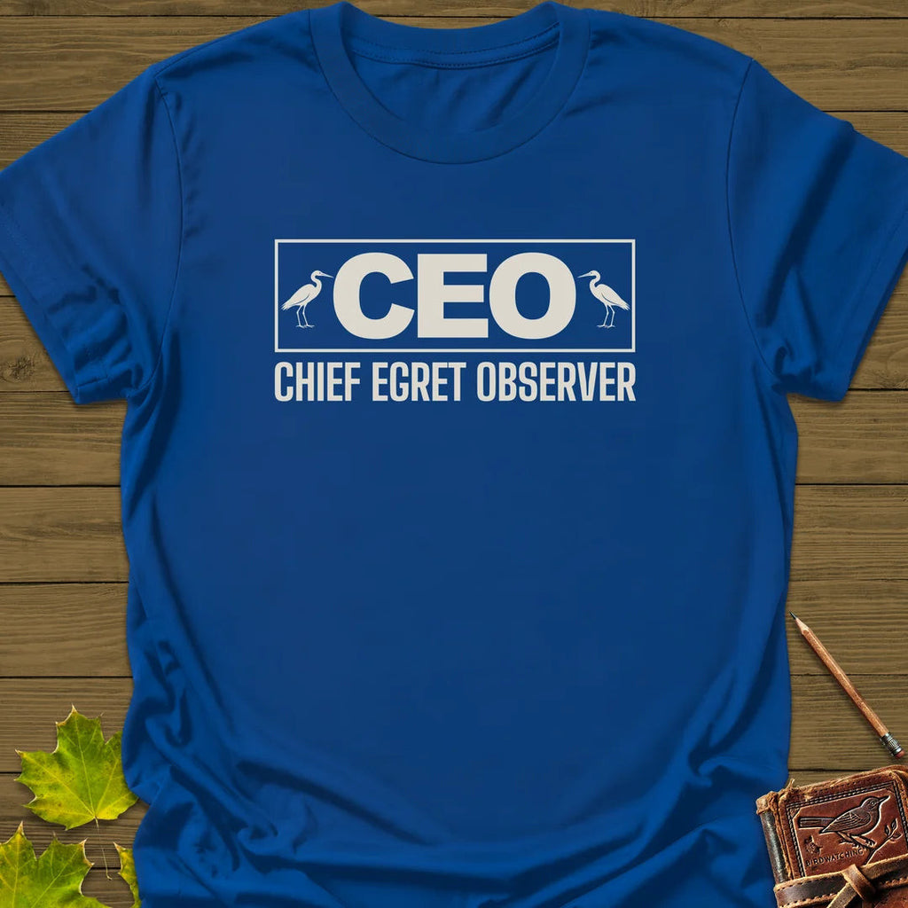 Chief Egret Observer T-Shirt - Bird Graphic Tee - Gift for Bird Lovers - Unisex