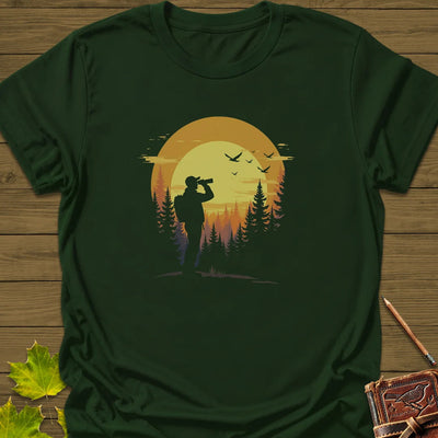 Birdwatcher's Sunset T-Shirt - Bird Graphic Tee - Gift for Bird Lovers - Unisex