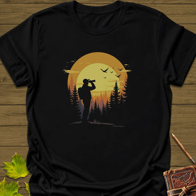 Birdwatcher's Sunset T-Shirt - Bird Graphic Tee - Gift for Bird Lovers - Unisex