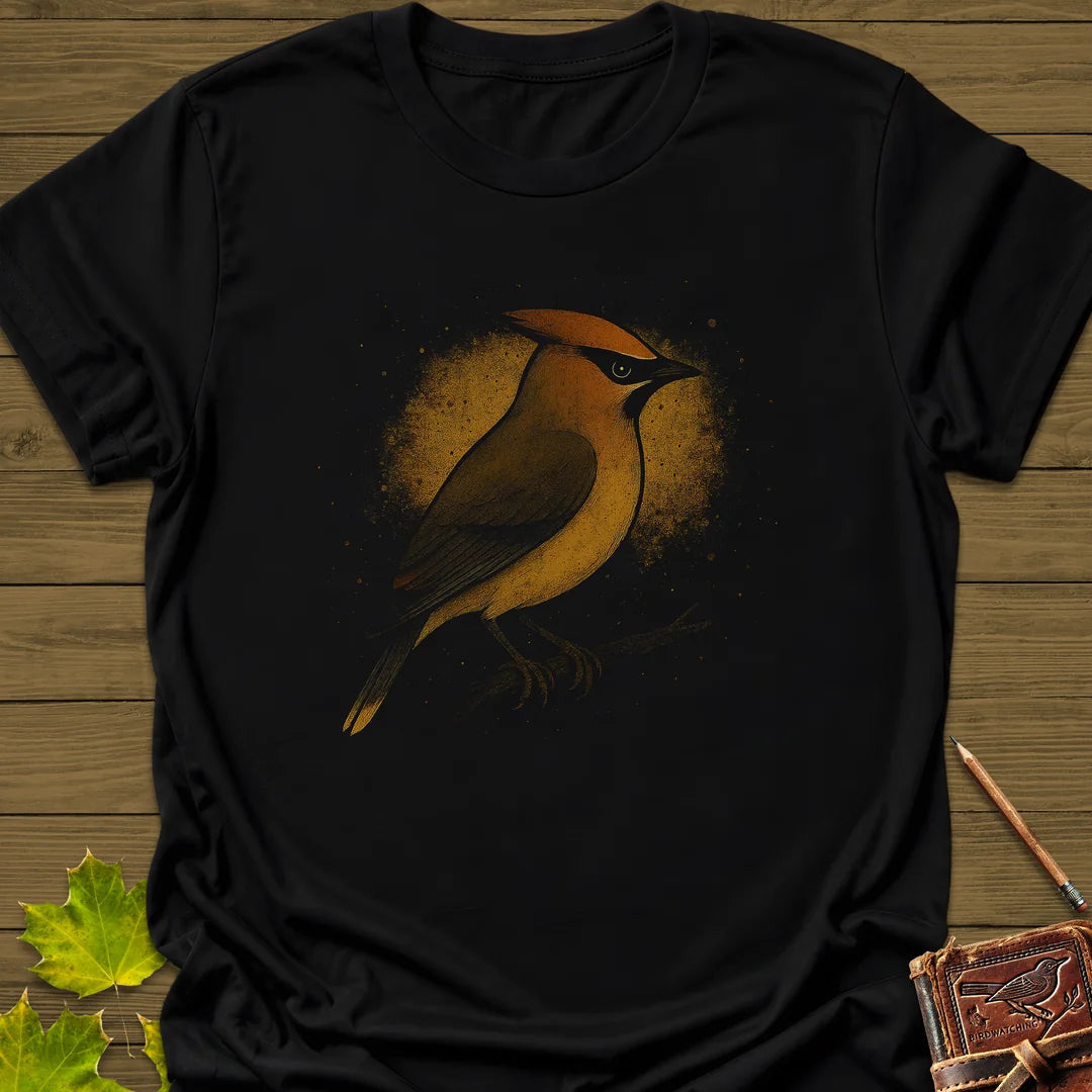 Cedar Waxwing Art T-Shirt - Bird Graphic Tee - Gift for Bird Lovers - Unisex