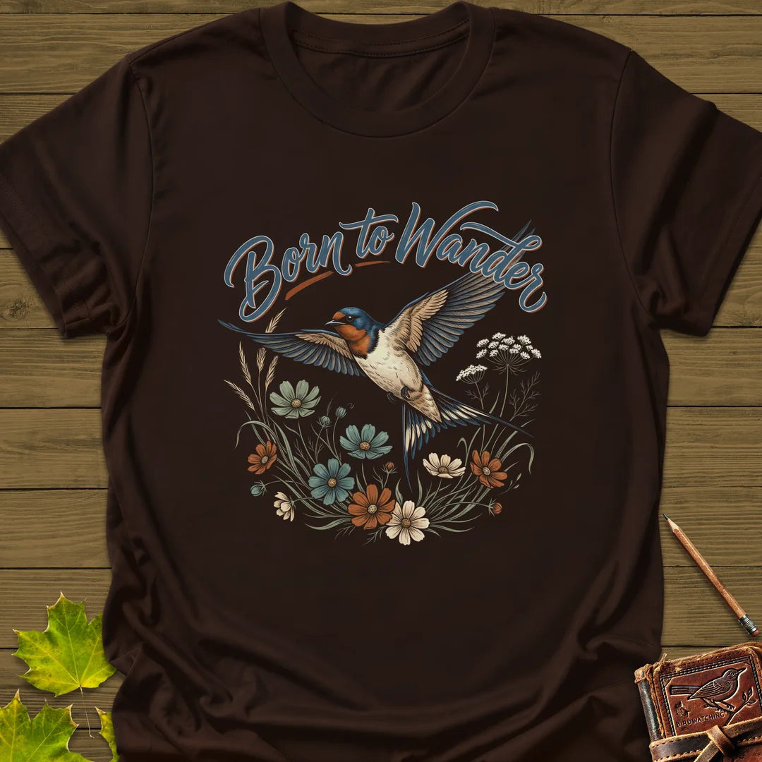 Born To Wander T-Shirt - Bird Graphic Tee - Gift for Bird Lovers - Unisex