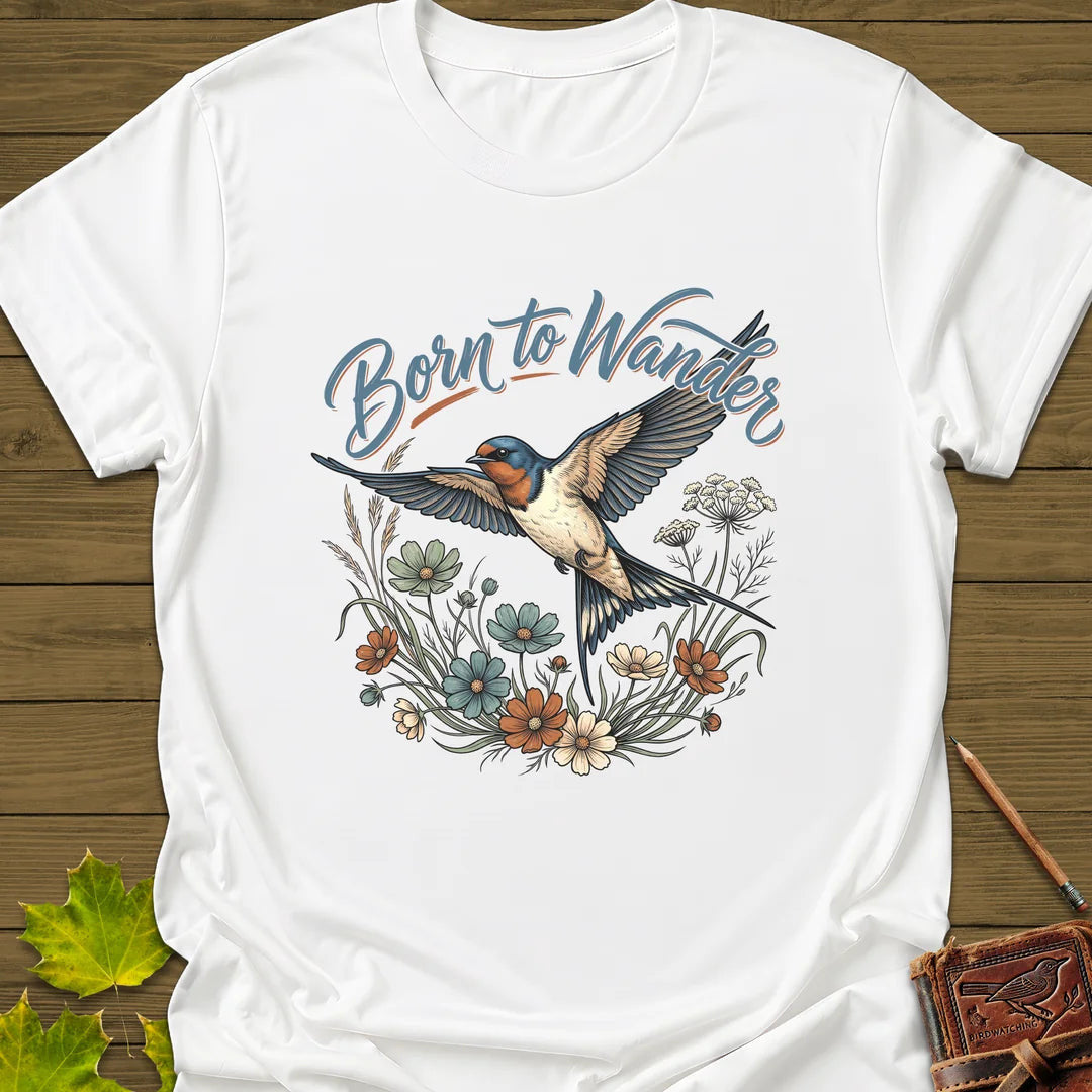 Born To Wander T-Shirt - Bird Graphic Tee - Gift for Bird Lovers - Unisex