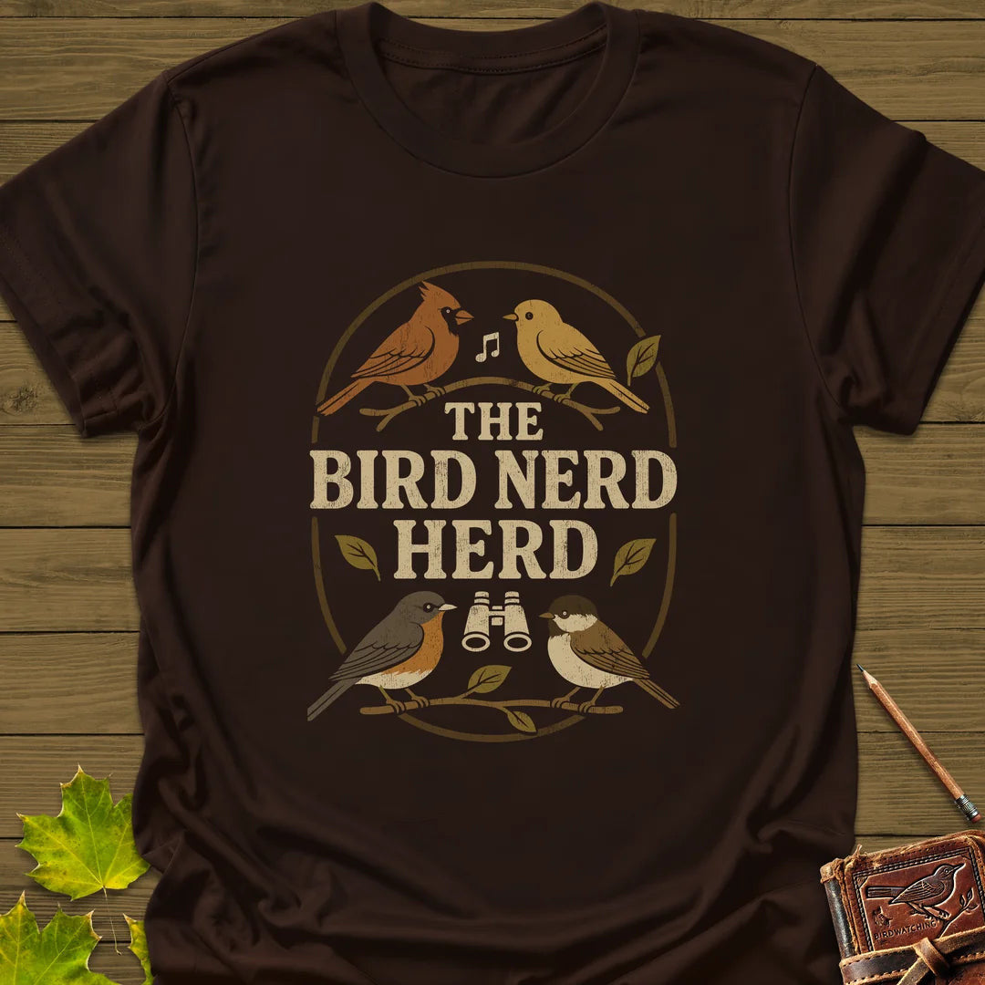 Bird Nerd Herd T-Shirt - Graphic Tee - Gift for Bird Lovers - Unisex