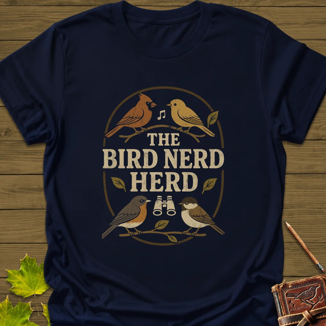 Bird Nerd Herd T-Shirt - Graphic Tee - Gift for Bird Lovers - Unisex