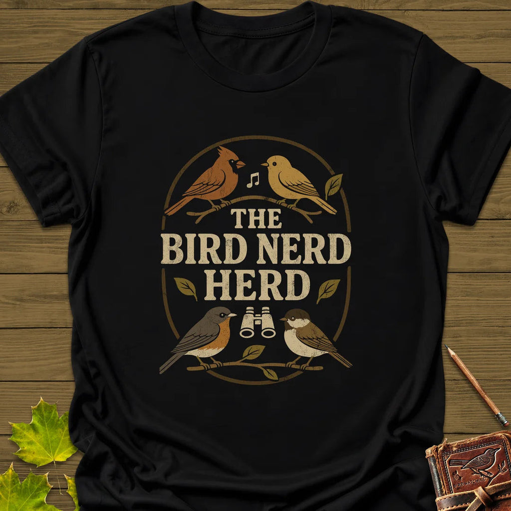 Bird Nerd Herd T-Shirt - Graphic Tee - Gift for Bird Lovers - Unisex