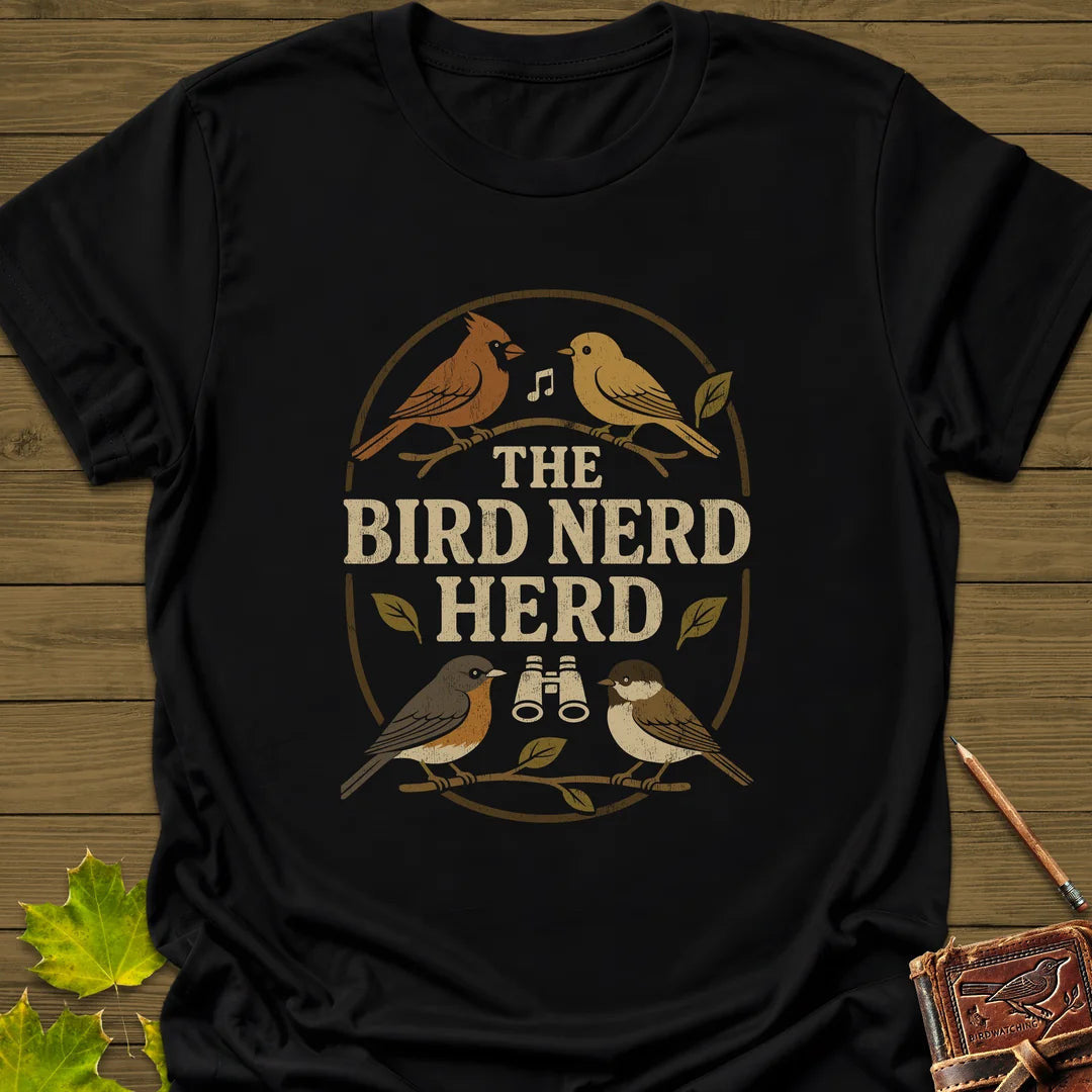 Bird Nerd Herd T-Shirt - Graphic Tee - Gift for Bird Lovers - Unisex