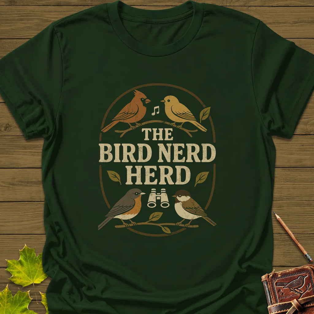 Bird Nerd Herd T-Shirt - Graphic Tee - Gift for Bird Lovers - Unisex
