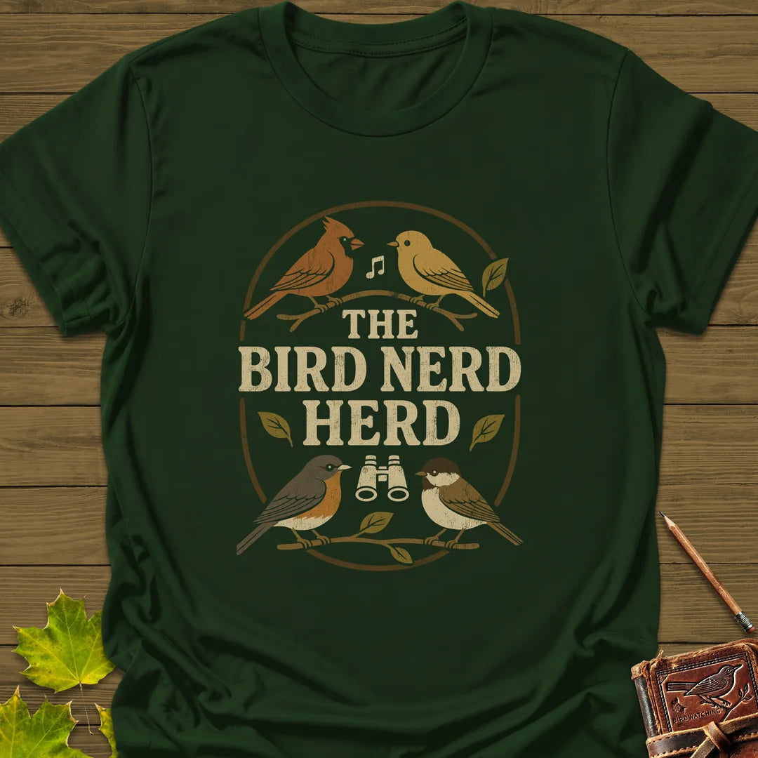 Bird Nerd Herd T-Shirt - Graphic Tee - Gift for Bird Lovers - Unisex