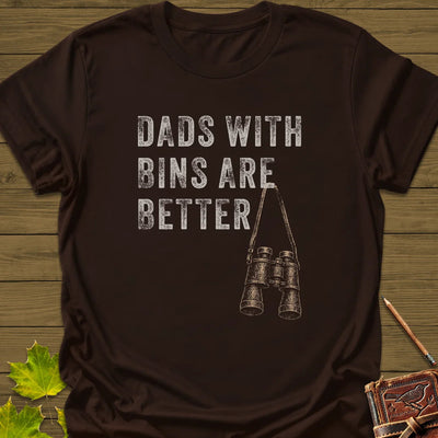 Dads With Bins T-Shirt - Bird Graphic Tee - Gift for Bird Lovers - Unisex
