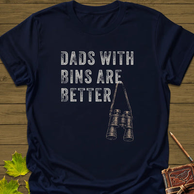 Dads With Bins T-Shirt - Bird Graphic Tee - Gift for Bird Lovers - Unisex
