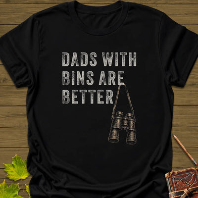 Dads With Bins T-Shirt - Bird Graphic Tee - Gift for Bird Lovers - Unisex
