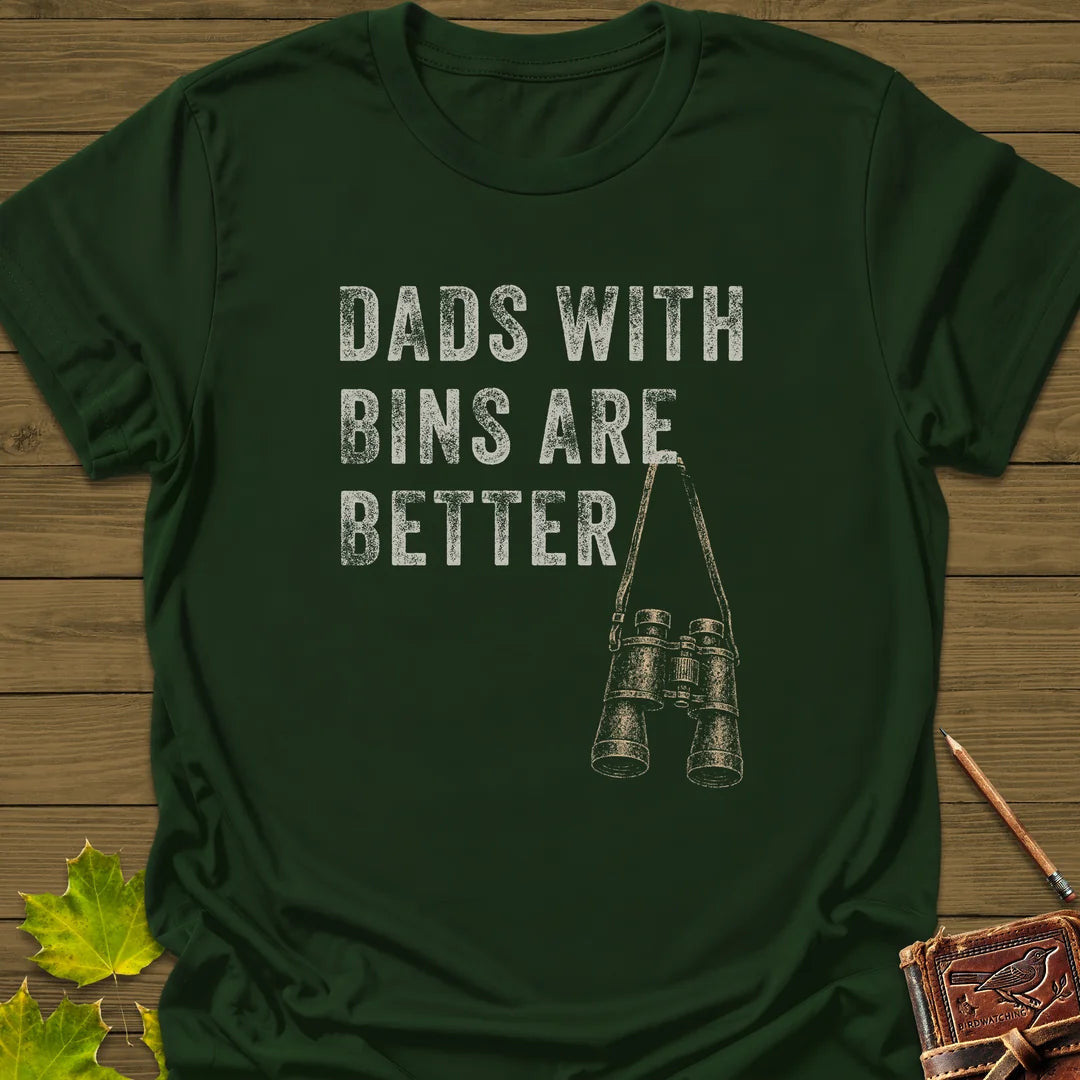 Dads With Bins T-Shirt - Bird Graphic Tee - Gift for Bird Lovers - Unisex